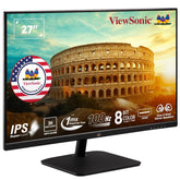 ViewSonic Full HD LED Backlit IPS Panel with 2X2W Inbuilt Speakers, HDMI, VGA, Wall Mount, View Mode, Eye-Care, Flicker Free, sRGB 105%, Bezel Less Monitor