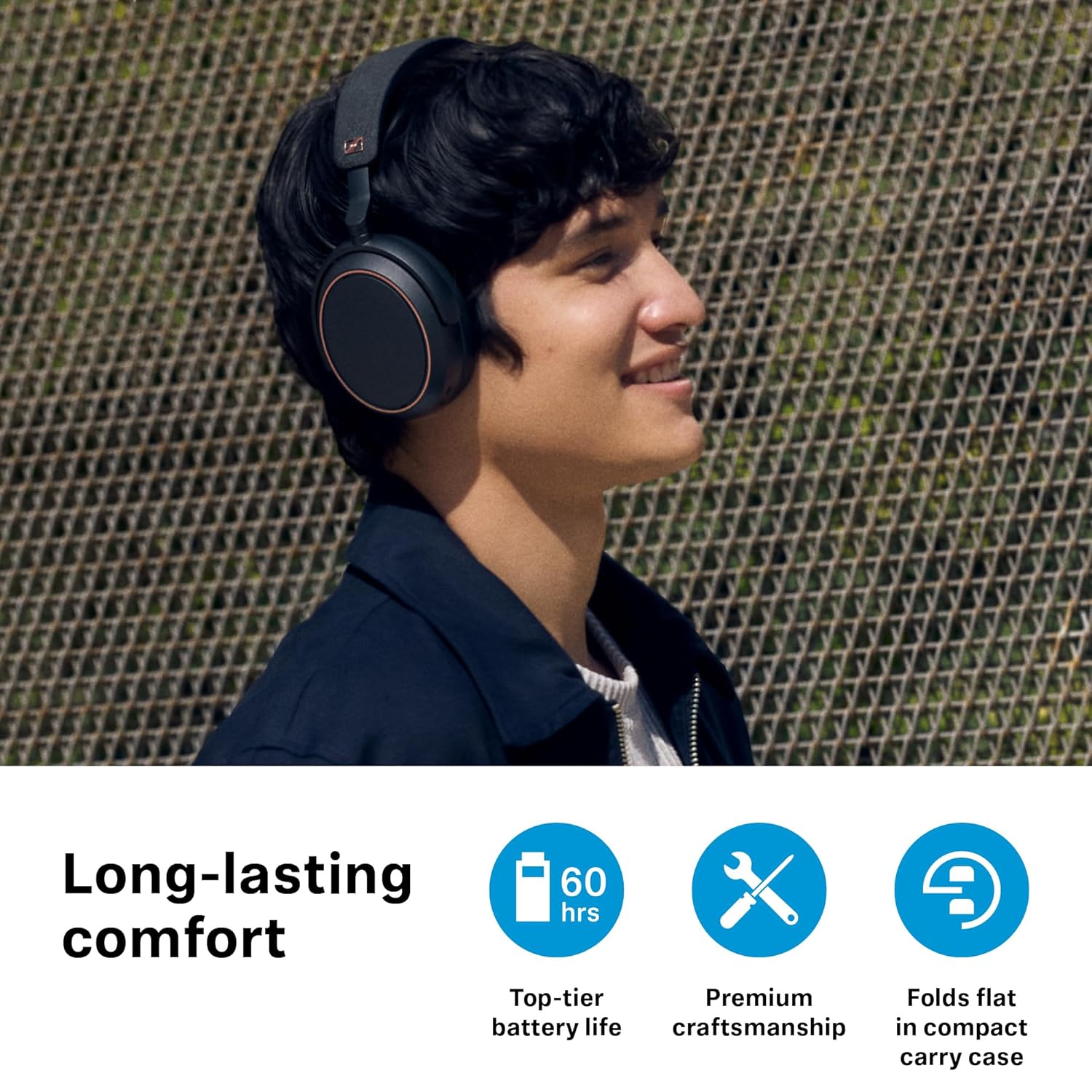Sennheiser MOMENTUM 4 Wireless designed in Germany with Adaptive ANC and 60 hours battery Bluetooth Headphone