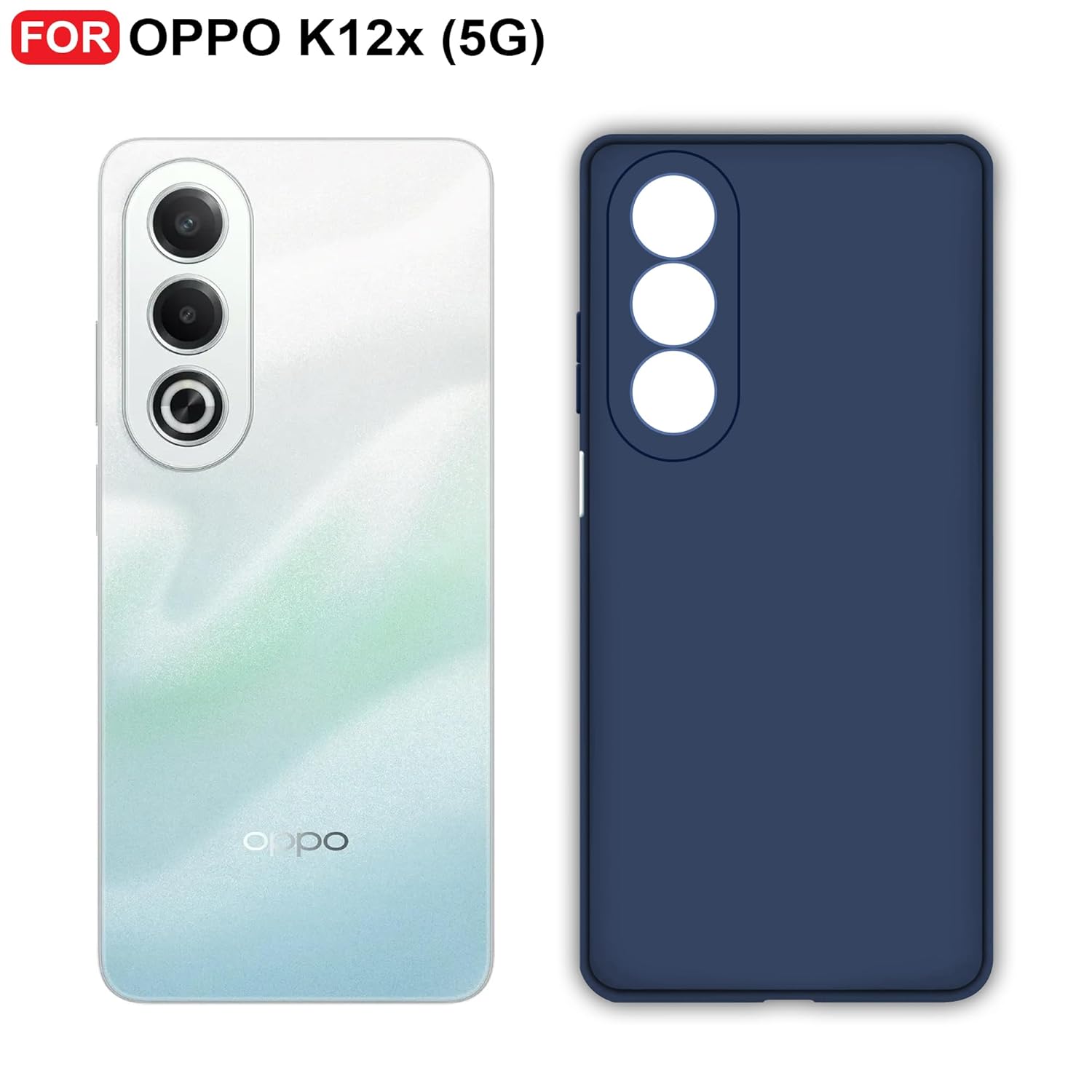 Protect Oppo K12x (5G) Back Cover | Camera Bump Protection & Inner Velvet Fabric Lining | Ultra Slim Matte Soft Rubberised Case Cover