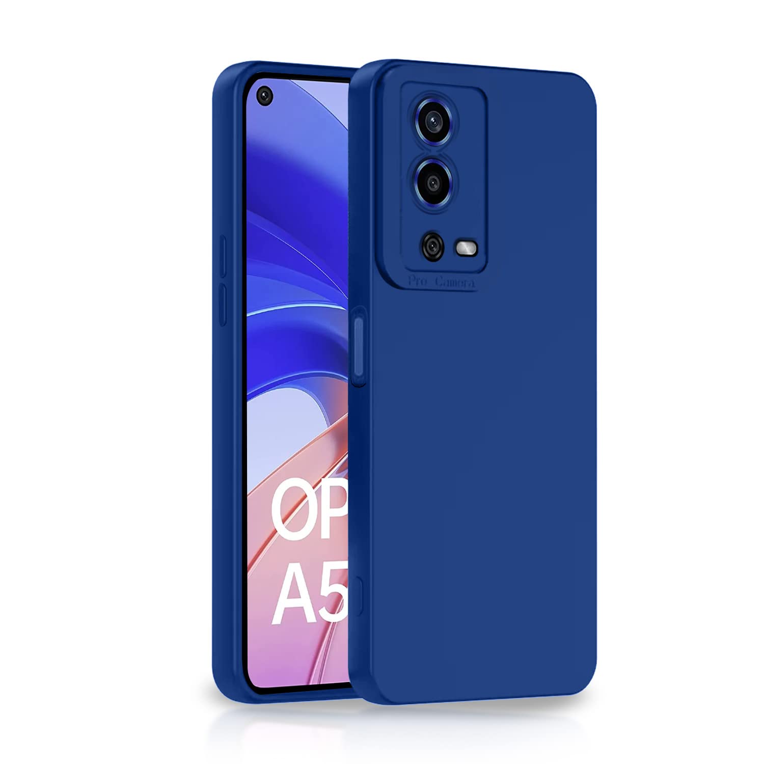 Protect Oppo A55 Back Cover Soft Matte Liquid Silicone TPU | Camera Protection | Shockproof Slim Back Case