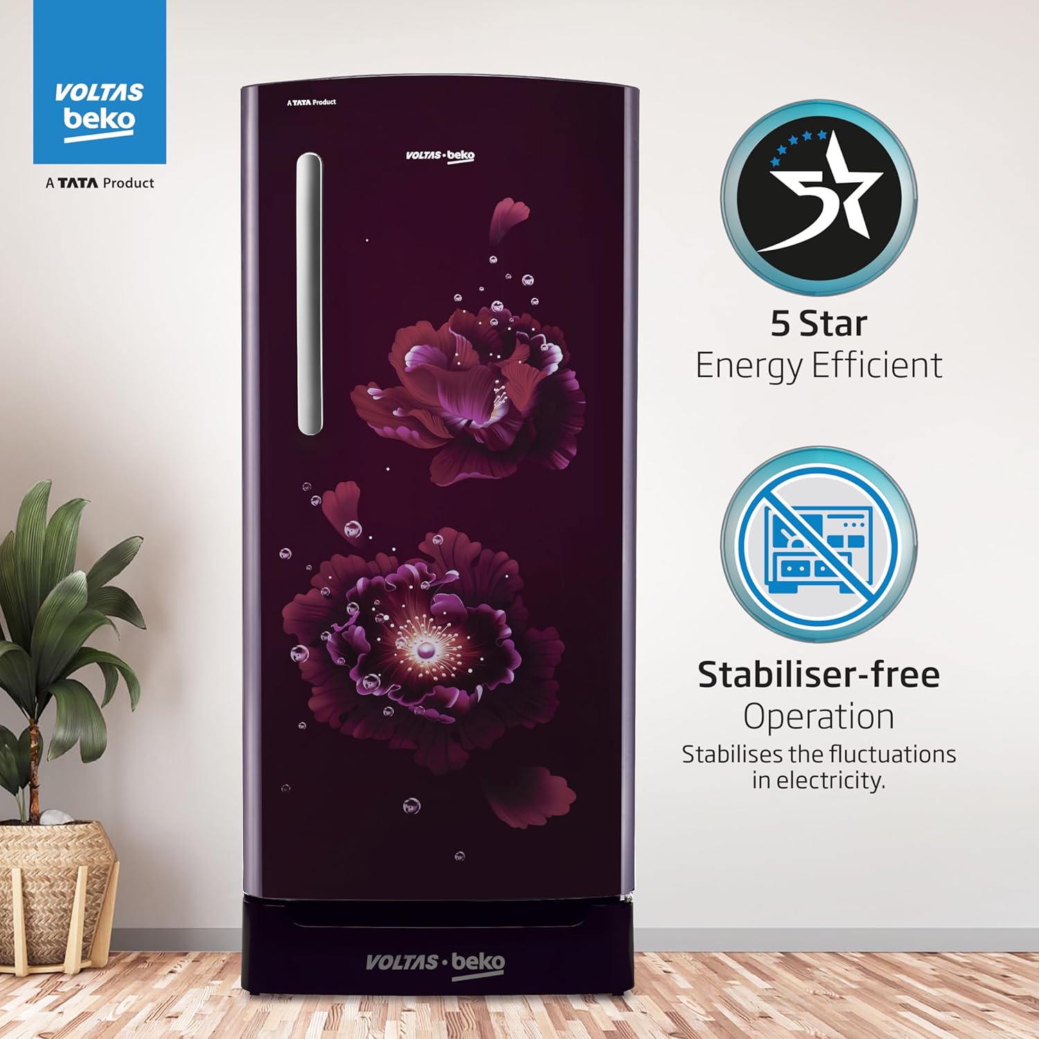 Voltas Beko A TATA Product 183 L 5 Star Made-In-India Direct Cool Refrigerator