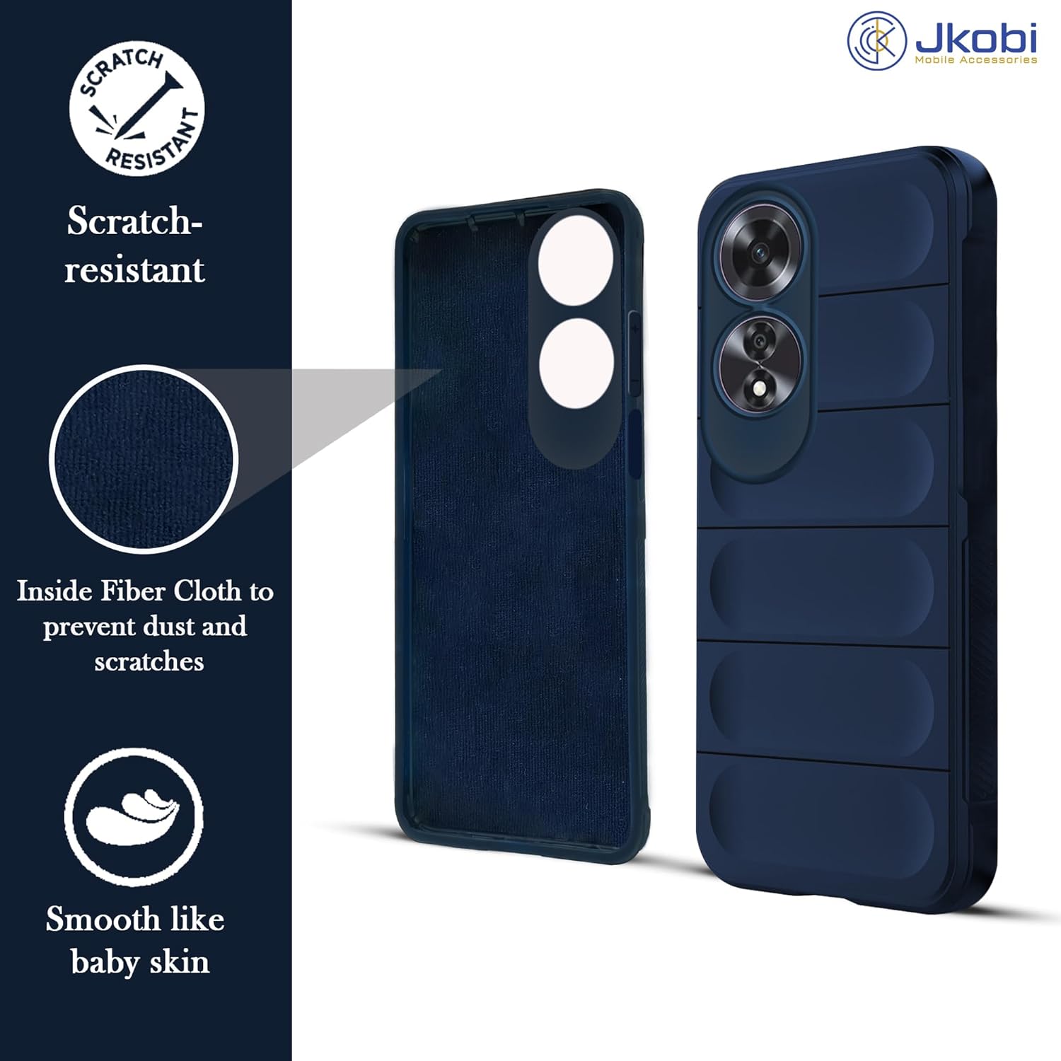 Protect Back Cover Case for Oppo A60 (Matte Liquid Silicone | Micro-Fiber Cloth Inside | Camera Protection | Shockproof