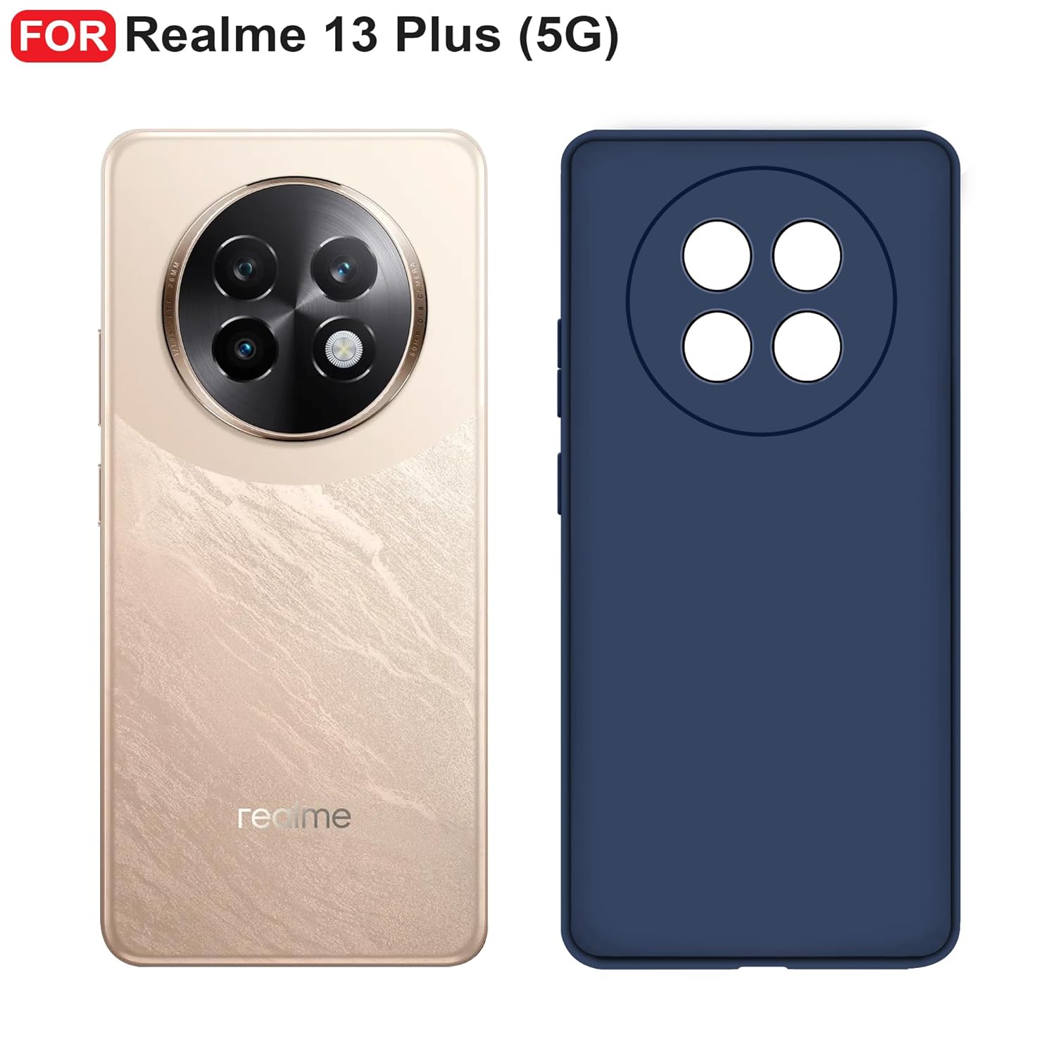 Protect Realme 13 Plus (5G) Back Cover | Camera Bump Protection & Inner Velvet Fabric Lining | Ultra Slim Matte Soft Rubberised Case Cover