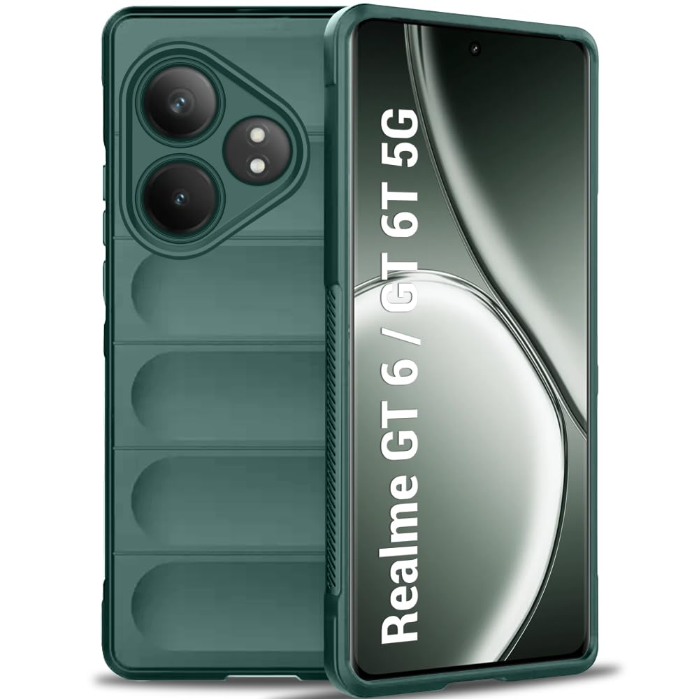 Protect Liquid Silicon Back Cover Case for Realme GT 6 / GT 6T 5G | Shockproof Military Grade Protection | Micro-Fibre Cloth On Inner Side | Anti-Slip Grip Realme GT 6T 5G Back Case