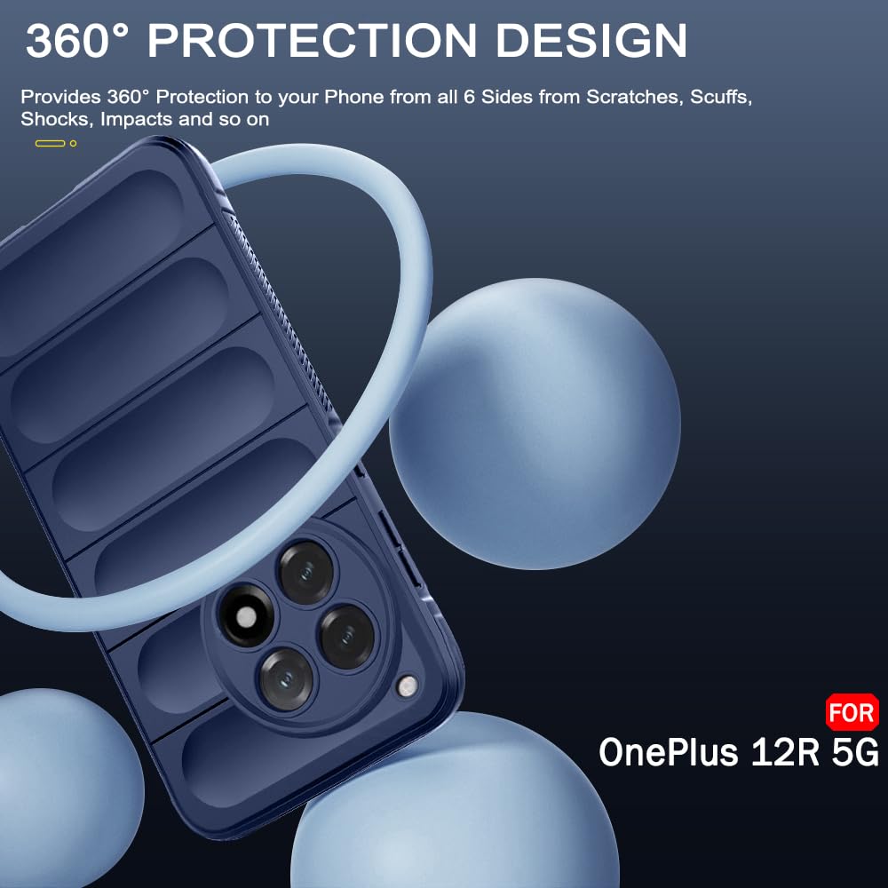 Protect Liquid Silicon Back Cover Case for OnePlus 12R 5G | Shockproof Military Grade Protection | Micro-Fibre Cloth On Inner Side
