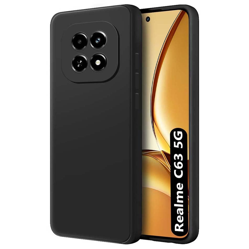 Protect Back Cover for Realme C63 5G | Matte Soft Silicon Flexible | Camera Bump Protection | All Side Shock Proof Rubberised Back Case