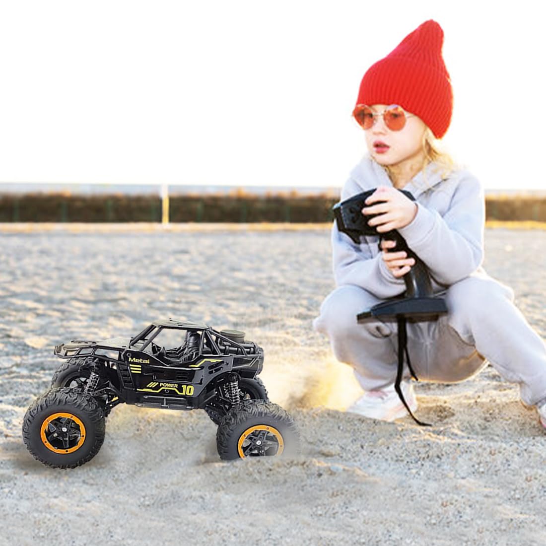 Wembley Rc Monster Truck Remote Control Car for Kids Rock Crawler 5 Function 1:18 Rc Car Toys for Boys 2Wd Offroad High Speed Remote Car