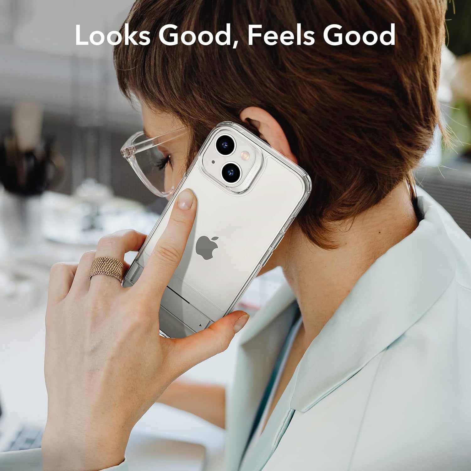 Protect for iPhone 14 Cover with Adjustable Stand, Military-Grade Drop Protection, 3 Stand Modes, TPU, Supports Wireless Charging, Boost Slim Patented Metal Kickstand Phone Back Case