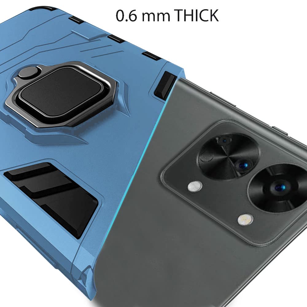 Protect Tough Armor OnePlus Nord 2T 5G Bumper Back Case Cover | Ring Holder & Kickstand in-Built | 360 Degree Protection Back Case