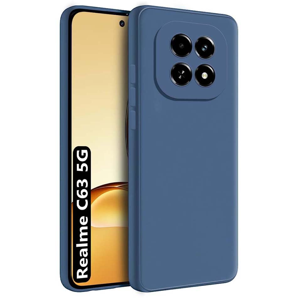 Protect Back Cover for Realme C63 5G | Matte Soft Silicon Flexible | Camera Bump Protection | All Side Shock Proof Rubberised Back Case