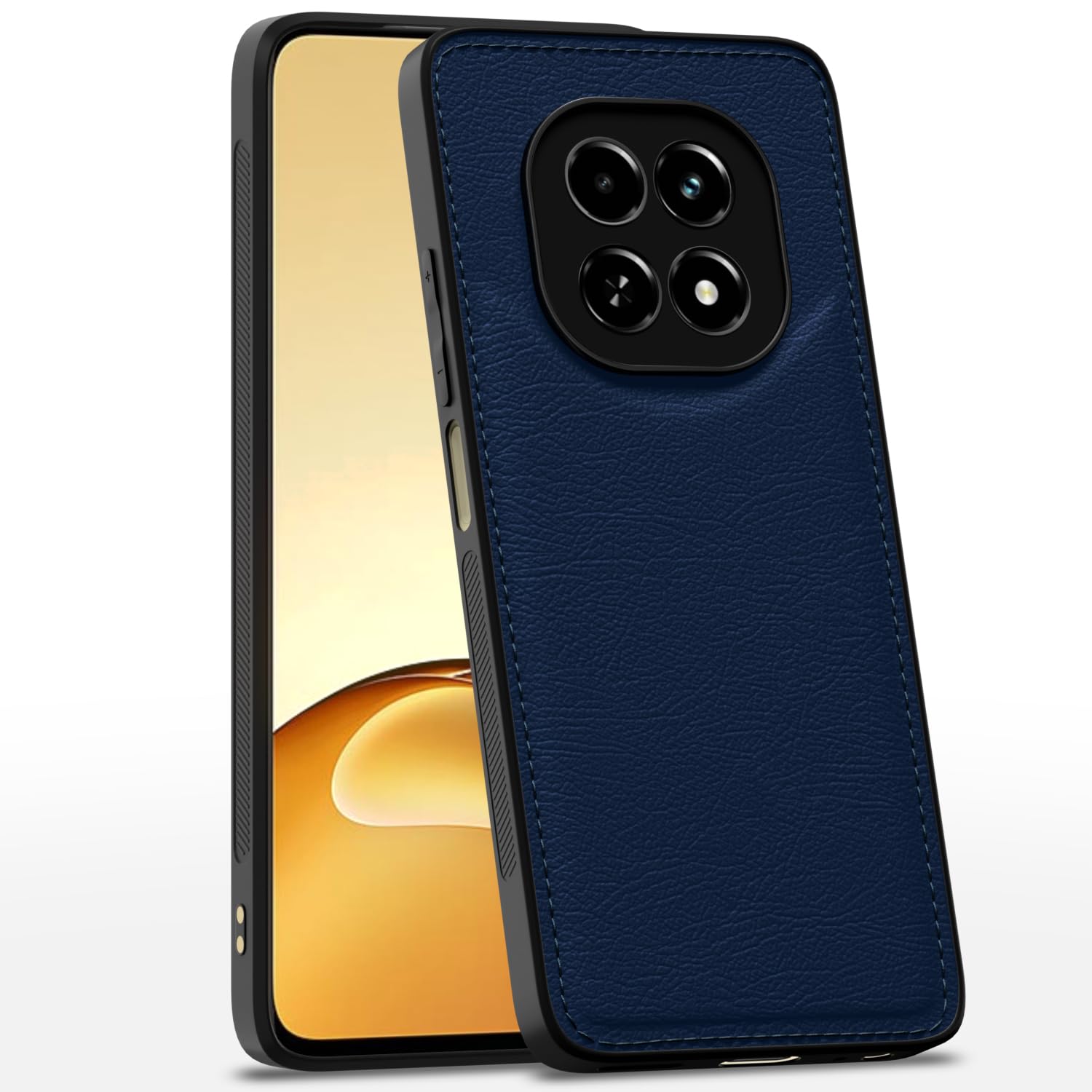 Protect Flexible Pu Leather | Full Camera Protection | Raised Edges | Super Soft-Touch | Bumper Case for Realme C63 5G