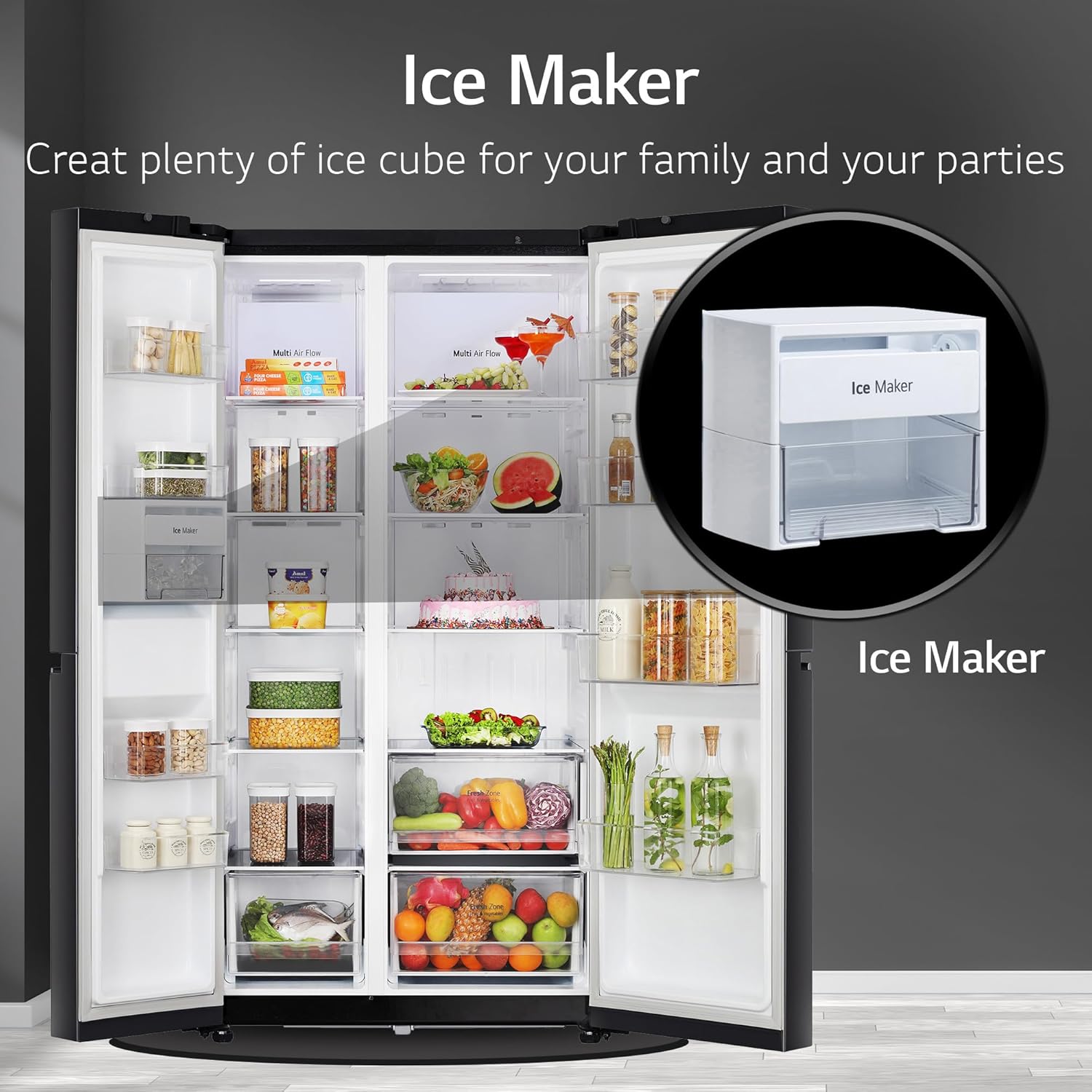 LG 655 L Frost Free Smart Inverter Double Door Side by Side Refrigerator