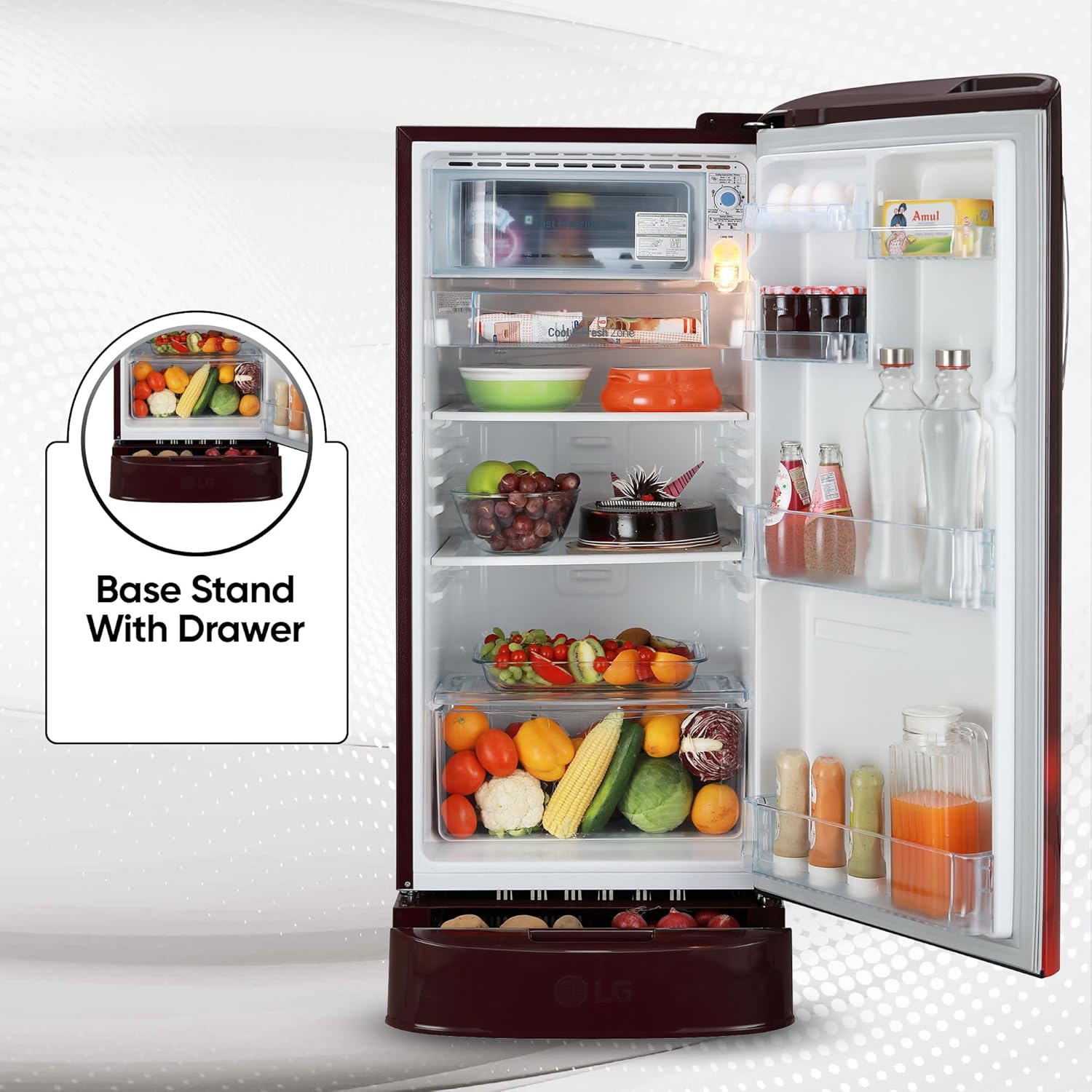LG 185 L 5 Star Inverter Direct-Cool Single Door Refrigerator