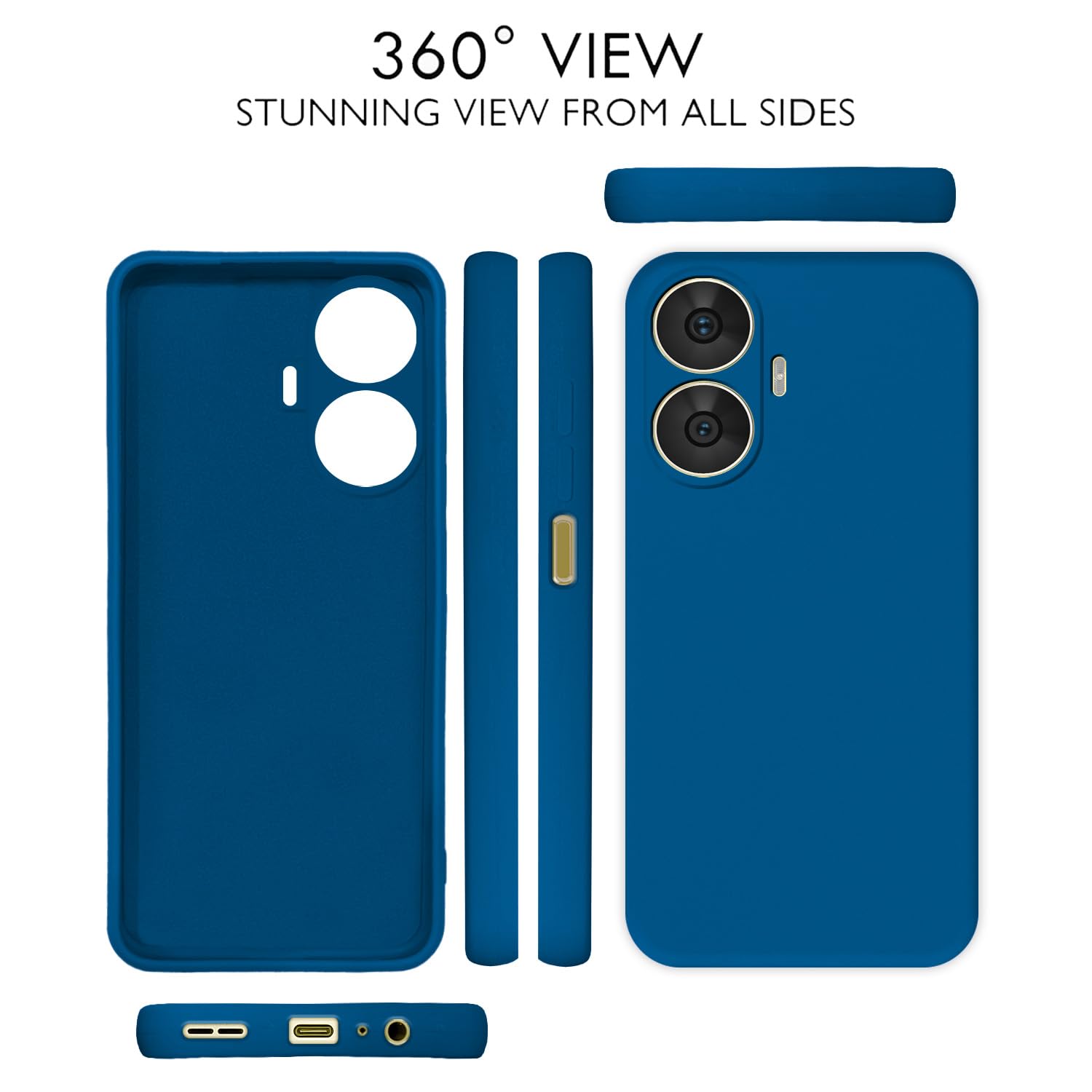 Protect Back Cover Soft Matte Liquid Silicone TPU | Camera Protection | Shockproof Slim Back Case for Realme C55