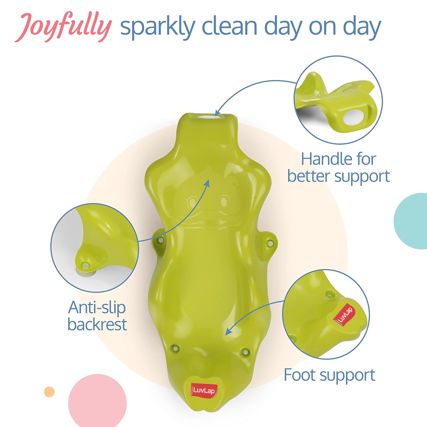 LuvLap Anti Slip Baby Plastic Bath Chair, Baby Bath Seat/Sling with Non Slip Strong Suction Base, Baby Shower, for Infants & Toddlers