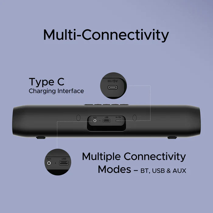 boAt Aavante Bar 520 w/ Dual Passive Radiators,6 HRS Playback & Sleek Design 16 W Bluetooth Soundbar