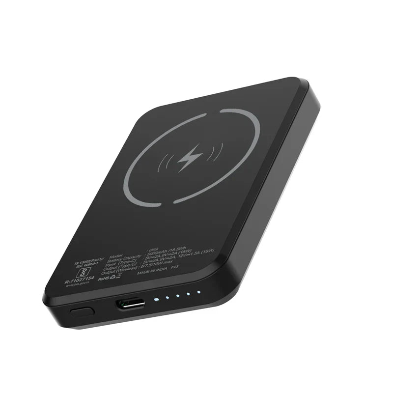 STUFFCOOL 5000 mAh 18 W Wired & Wireless With MagSafe Pocket Size Power Bank
