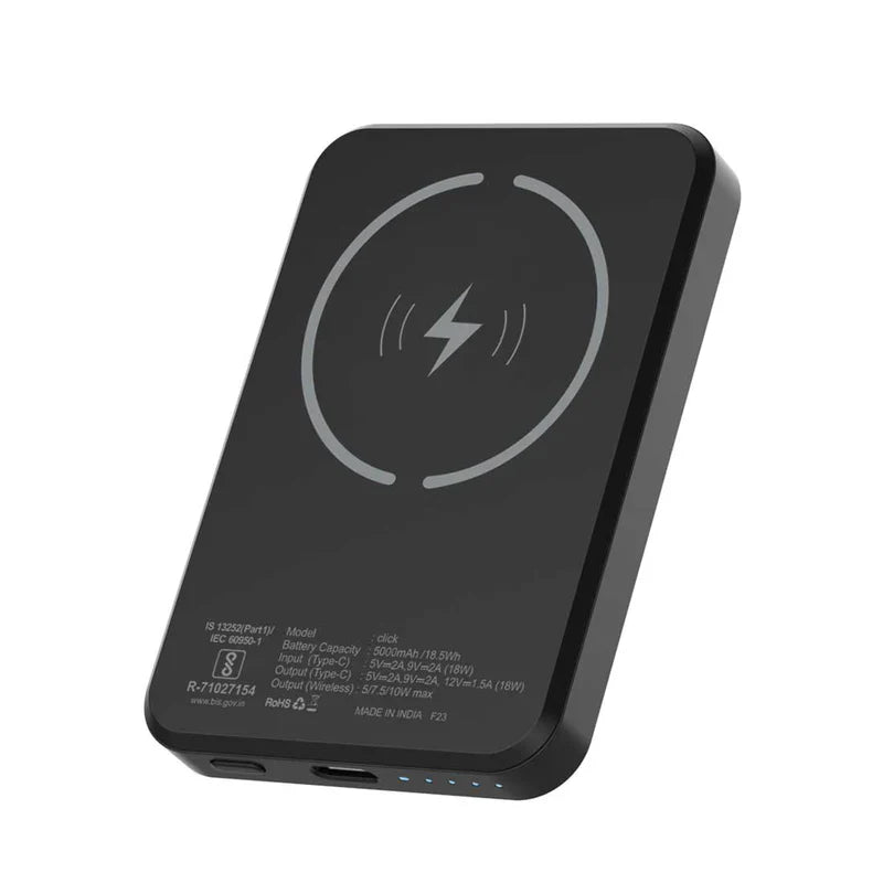 STUFFCOOL 5000 mAh 18 W Wired & Wireless With MagSafe Pocket Size Power Bank