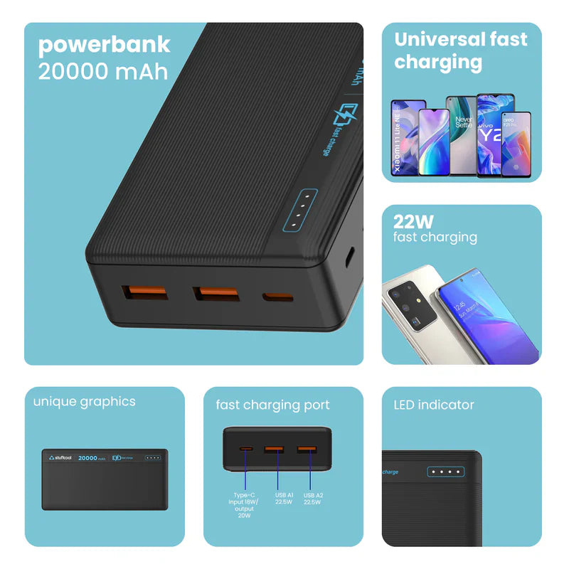STUFFCOOL 20000 mAh 22.5 W Power Bank