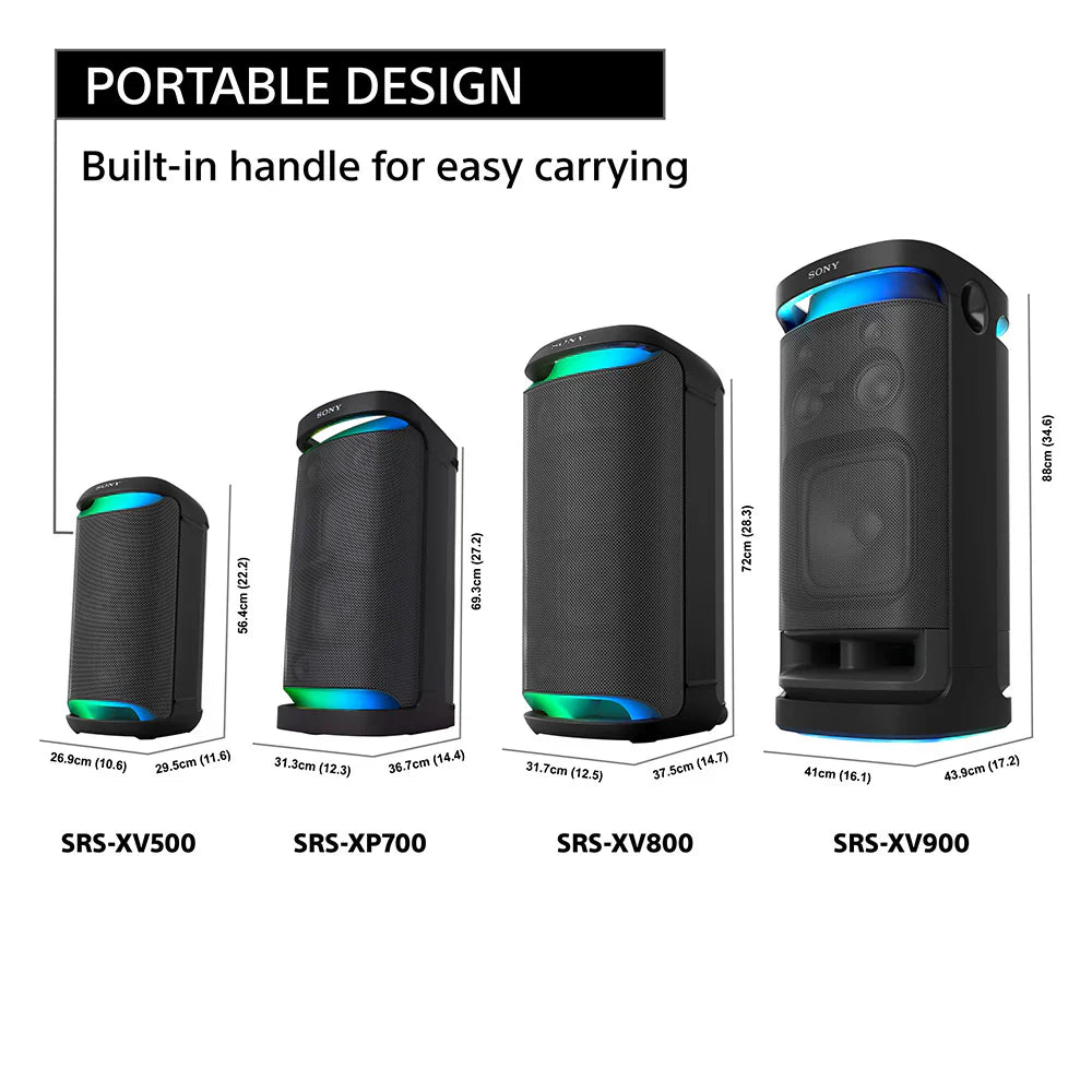 SONY SRS-XV500 Powerful bass,25Hrs Batt,Mega Bass,Lightning,Guitar & MIC,Portable Bluetooth Party Speaker