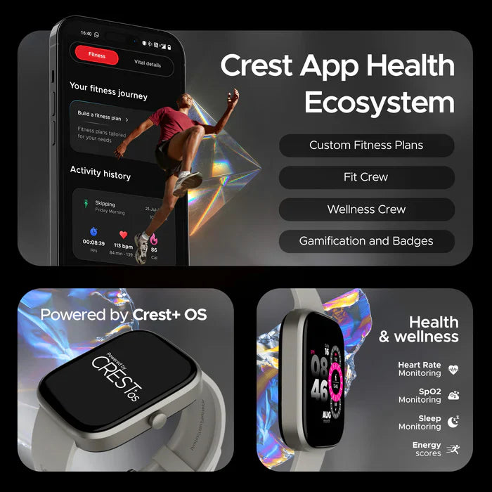 boAt Ultima Prism with 1.96" AMOLED Display,BT Calling,boAt Coins & Watch Face Studio Smartwatch
