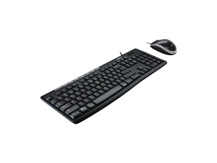 Logitech MK200 Media Wired Keyboard and Mouse Combo Wired USB Desktop Keyboard (Black)