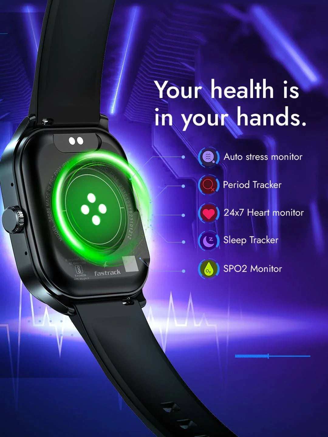 Fastrack Revoltt FS1 Pro|World's First,1.96" Super AMOLED|Highest Resolution|BT Calling Smartwatch