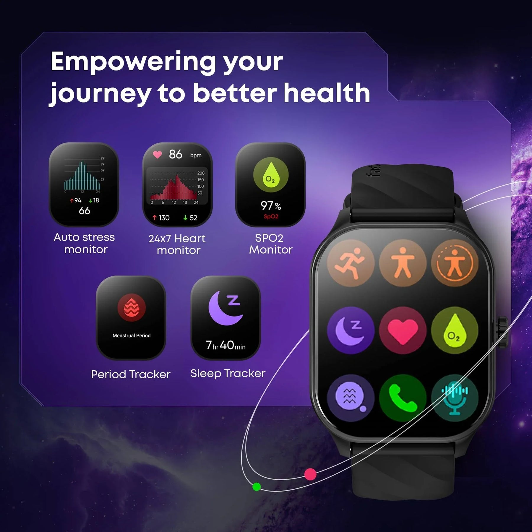 Fastrack Revoltt FS1 Pro|World's First,1.96" Super AMOLED|Highest Resolution|BT Calling Smartwatch