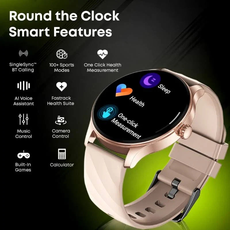 Fastrack Revoltt XR1 1.38" Round HD Display, SingleSync BT Calling, Advanced Chipset Smartwatch