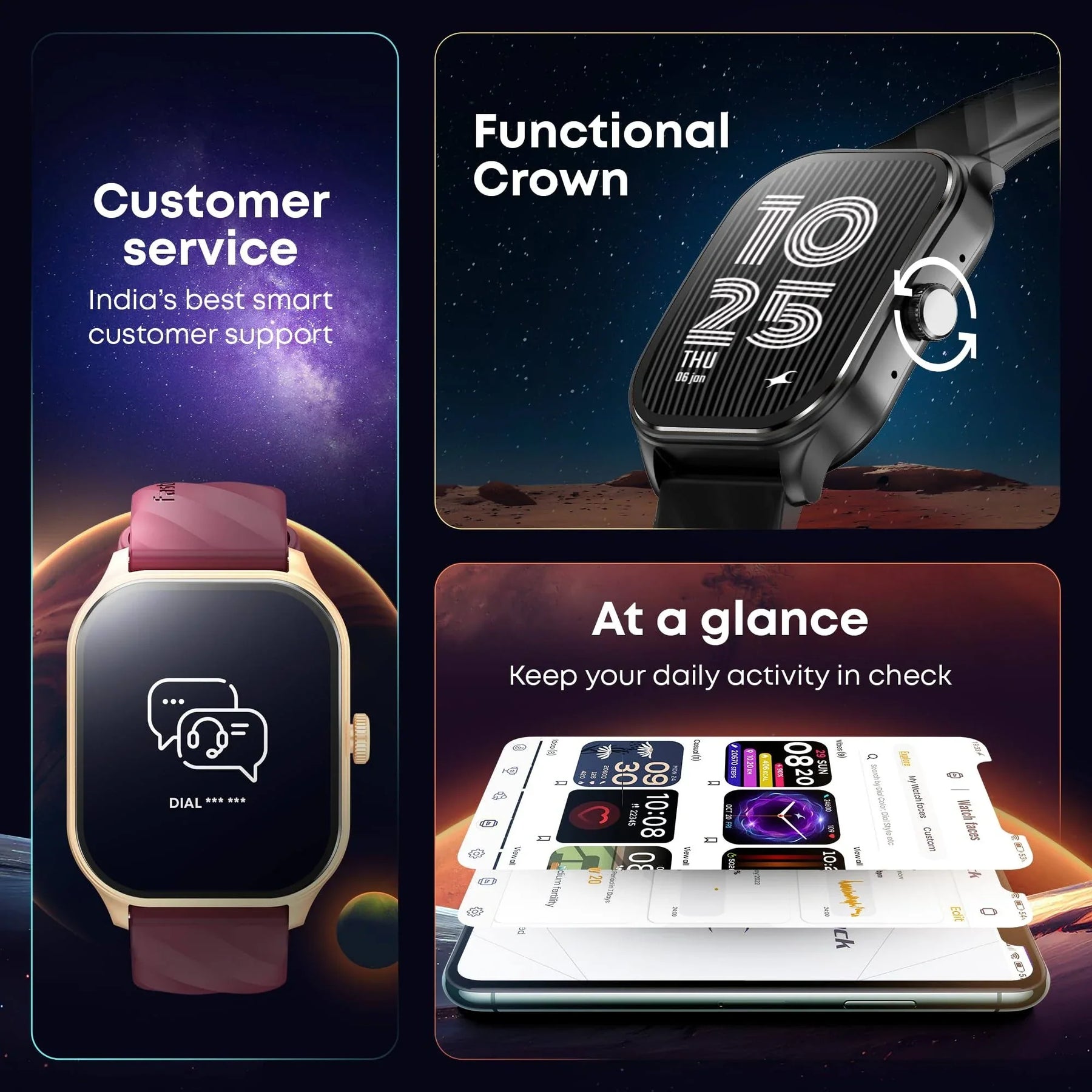 Fastrack Revoltt FS1 Pro|World's First,1.96" Super AMOLED|Highest Resolution|BT Calling Smartwatch