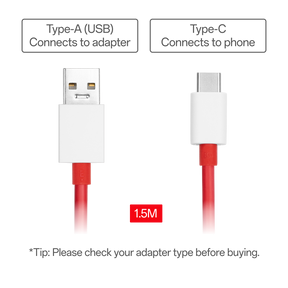 OnePlus USB-A to Type-C Cable 10A 1.5M Red Data Cable