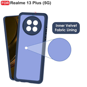 Protect Realme 13 Plus (5G) Back Cover | Camera Bump Protection & Inner Velvet Fabric Lining | Ultra Slim Matte Soft Rubberised Case Cover