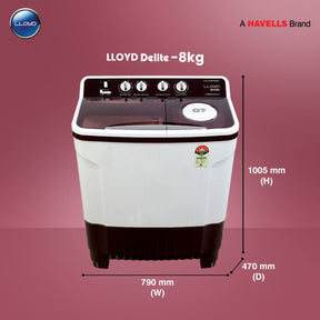 Havells-Lloyd 8.0 Kg Semi Automatic Top Load Washing Machine