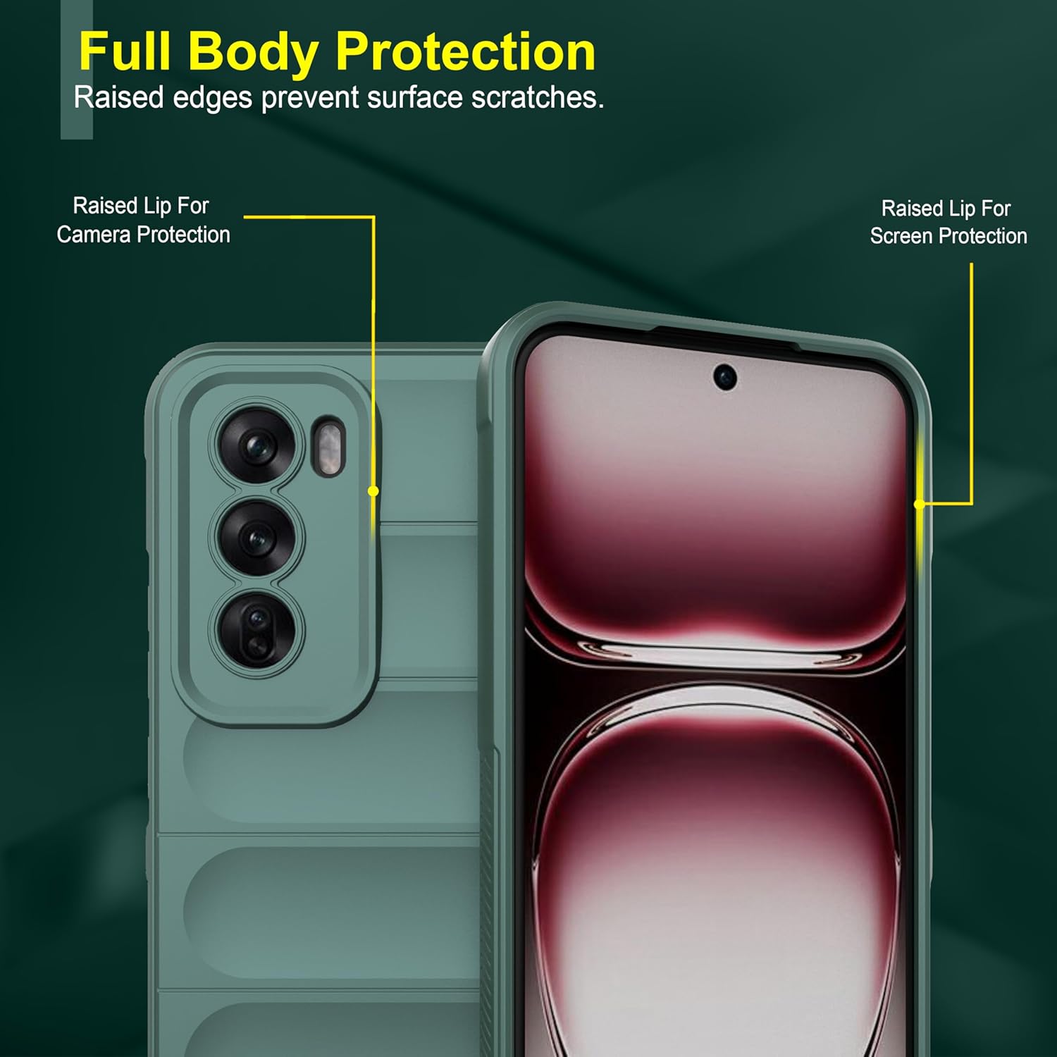 Protect Back Case Cover for Oppo Reno 12 Pro 5G | Compatible for Oppo Reno 12 Pro 5G Back Cover | Liquid Silicon Case