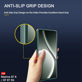 Protect Liquid Silicon Back Cover Case for Realme GT 6 / GT 6T 5G | Shockproof Military Grade Protection | Micro-Fibre Cloth On Inner Side | Anti-Slip Grip Realme GT 6T 5G Back Case