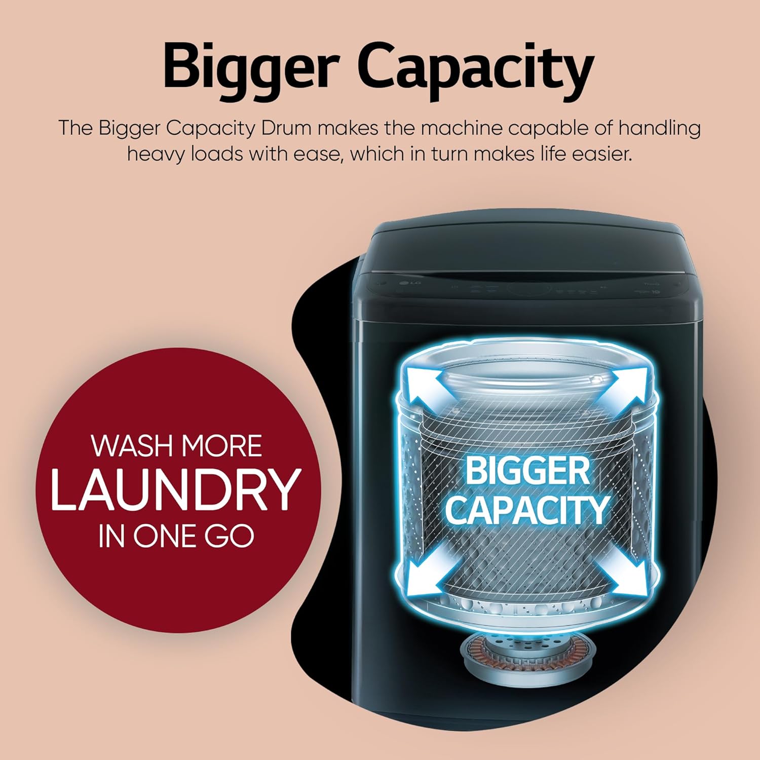LG 9.0 Kg, 5 Star, AI Direct Drive Technology, Steam Wash for Allergy Removal, Fully-Automatic Top Loading Washing Machine