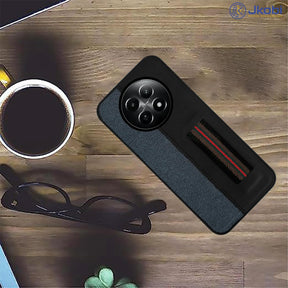 Protect Back Cover Case for Realme Narzo 70x 5G (Professional PU Leather | Strip Chain Holder Socket )