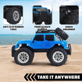 Wembley Monster Truck Remote Control Rc Car Offroad High Speed Racing Car For Kids With 2 Speed And 4 Headlight Modes