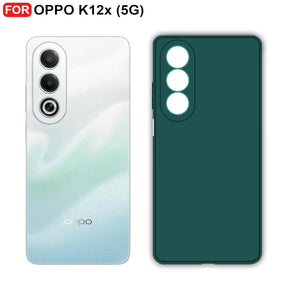 Protect Oppo K12x (5G) Back Cover | Camera Bump Protection & Inner Velvet Fabric Lining | Ultra Slim Matte Soft Rubberised Case Cover