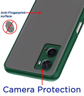 Protect Oppo A76 / Oppo A96 / Oppo A36 Back Cover | Hybrid Smoked Back | Full Camera Protection | Raised Edges | Super Soft-Touch | Bumper Case