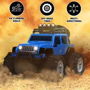 Wembley Monster Truck Remote Control Rc Car Offroad High Speed Racing Car For Kids With 2 Speed And 4 Headlight Modes