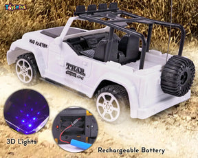 Toyshine 1:18 RC Scale Remote Control Rechargeable Wireless Toy Jeep with Lights