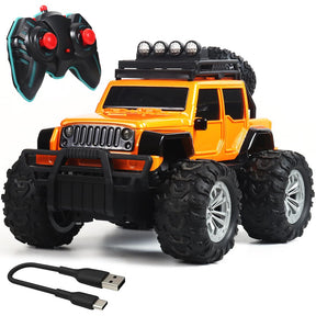 Wembley Monster Truck Remote Control Rc Car Offroad High Speed Racing Car For Kids With 2 Speed And 4 Headlight Modes
