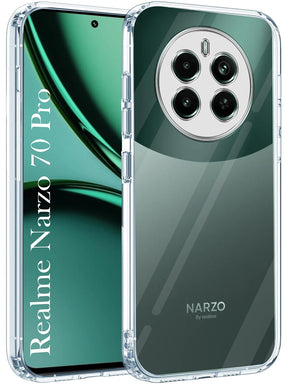 Protect Back Cover for Realme Narzo 70 Pro (Silicone Clear Shockproof Case with Camera Protection | Soft and Flexible | Transparent