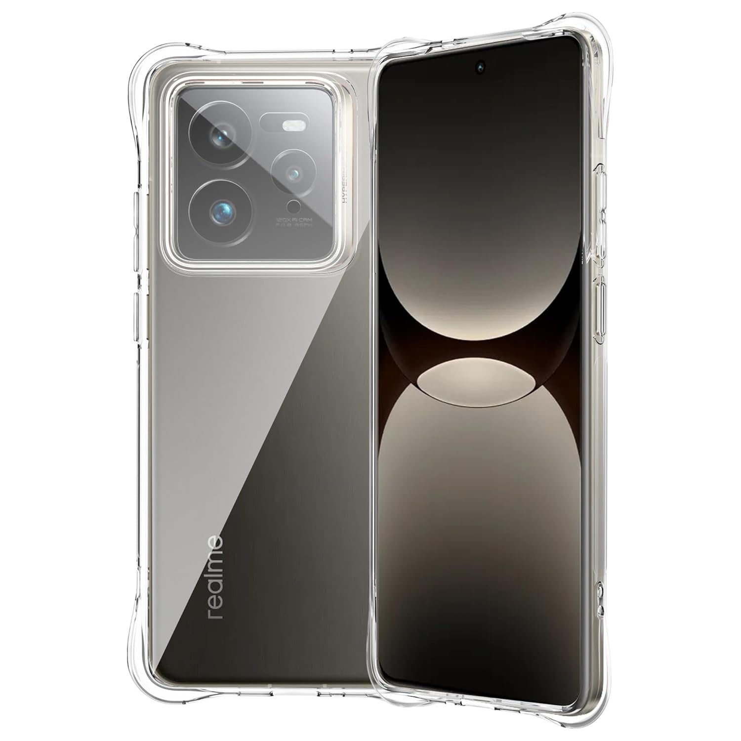 Protect Realme GT 7 Pro, [Bumper] Exculsive Transparent with Anti Dust Plugs Shockproof Slim Back Cover Case