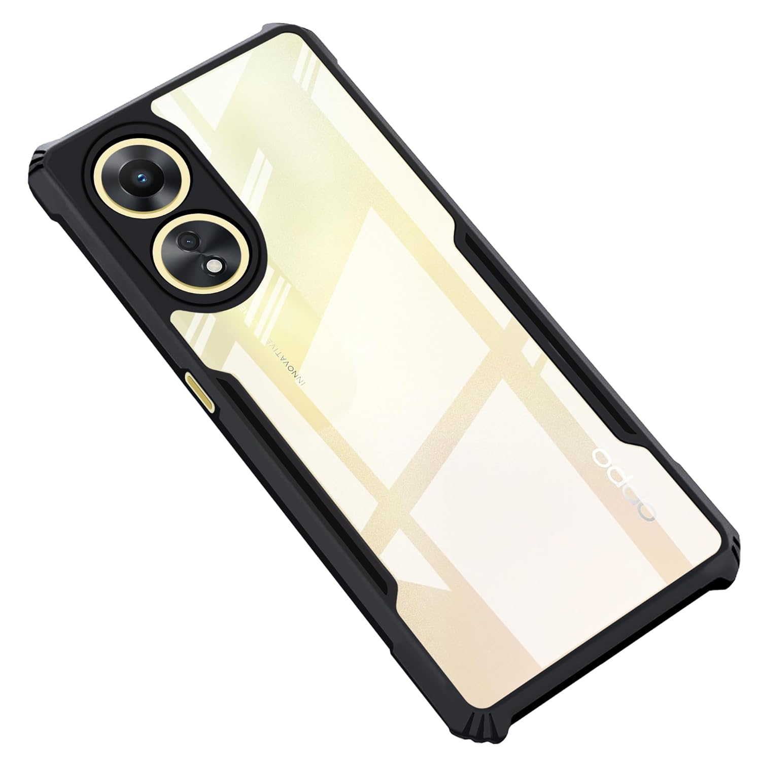 Protect Oppo A38 (4G) & A18 Back Case Cover | Camera Protection Shockproof Bumper-Edge | Acrylic Crystal Clear 360 Degree Protection