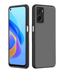 Protect Oppo A76 / Oppo A96 / Oppo A36 Back Cover | Hybrid Smoked Back | Full Camera Protection | Raised Edges | Super Soft-Touch | Bumper Case