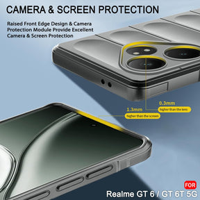 Protect Liquid Silicon Back Cover Case for Realme GT 6 / GT 6T 5G | Shockproof Military Grade Protection | Micro-Fibre Cloth On Inner Side | Anti-Slip Grip Realme GT 6T 5G Back Case
