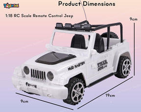 Toyshine 1:18 RC Scale Remote Control Rechargeable Wireless Toy Jeep with Lights
