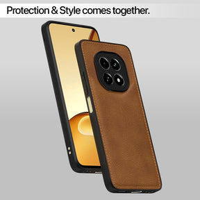 Protect Flexible Pu Leather | Full Camera Protection | Raised Edges | Super Soft-Touch | Bumper Case for Realme C63 5G